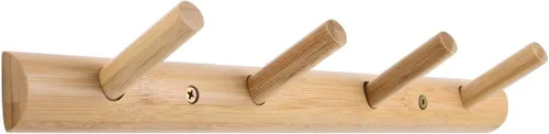 Vista 8 de Homode Ganchos de Pared de Madera, Ganchos de Madera Naturales para Abriguar Montados en la Pared, Perchero Adhesivo y con Tornillo para Colgar