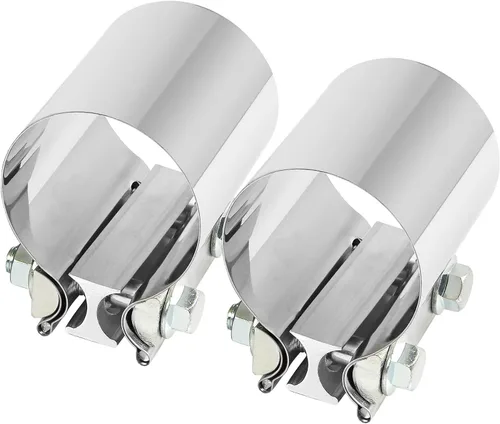 Vista 9 de DOCAS Abrazadera de banda de junta de extremo de escape de 2.0 pulgadas, manga de abrazadera de acero inoxidable 1