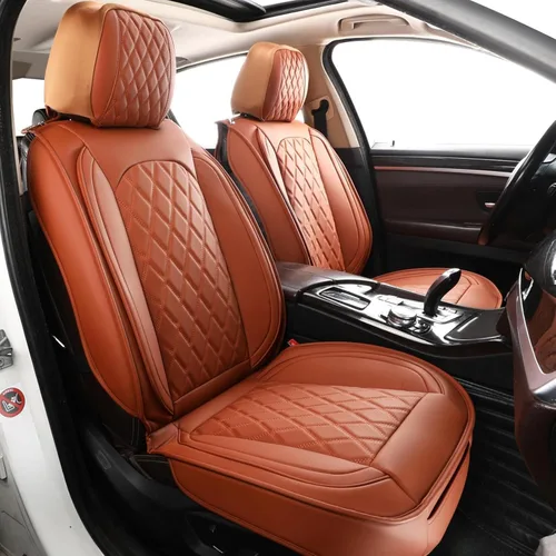 Vista 14 de MIROZO Fundas de asiento delantero para automóvil, 2 fundas impermeables de asiento de automóvil de piel sintética, fundas de asiento de automóvil