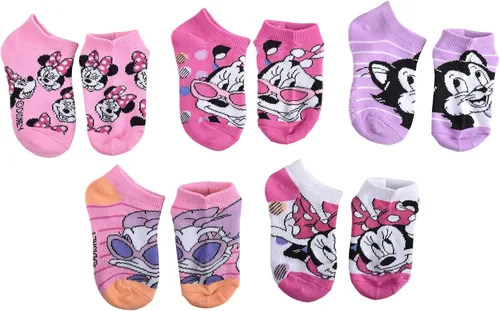 Minnie Mouse Calcetines invisibles para niñas, color rosa chicle, talla S, Bubblegum Pink (rosado)