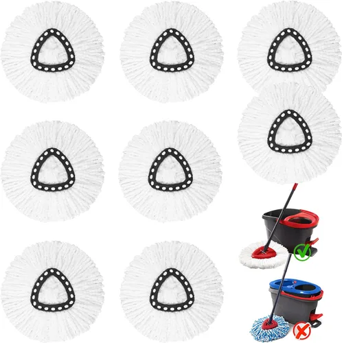 Vista 13 de 4 piezas de repuesto de cabezal de trapeador, cabezal de repuesto de trapeador giratorio compatible con el sistema Cedar Easywring de 1 tanque, que