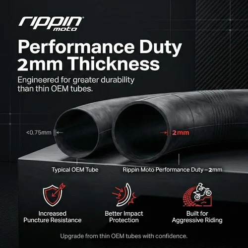 Vista 3 de Rippin Moto 2.75/3.00-19 Tubo interior resistente (70/100-19) de 2.5 mm de espesor - Válvula TR4 - Se ajusta a la mayoría de neumáticos de motocross