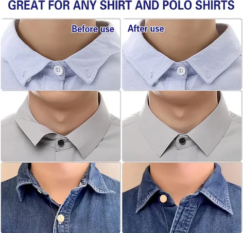 Vista 4 de Estancias de cuello para polo, sin cuello rizado, cuello polo, cuello de camisa fijo, ideal para cualquier camisa con cuello