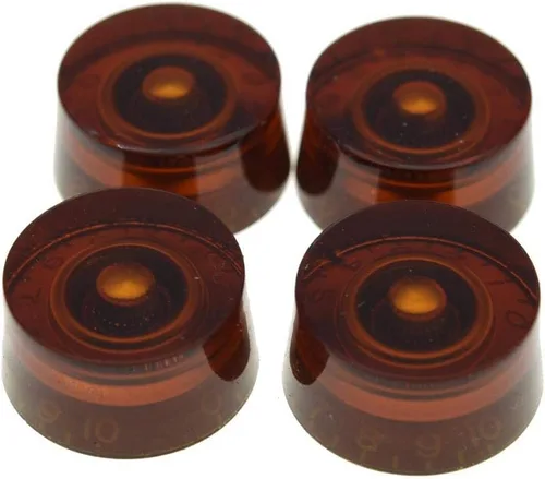 Vista 7 de Dopro 2 piezas EE.UU. (Imperial) LP Manetas de velocidad de guitarra 24 ranuras finas Control para EE.UU. Les Paul/CTS Pots Ámbar