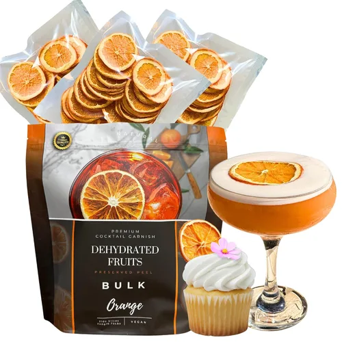 Vista 8 de Rebanadas de naranja seca - Preserved Peel 35± rebanadas - Frutas deshidratadas para decorar cócteles y más Calidad premium Sin conservantes