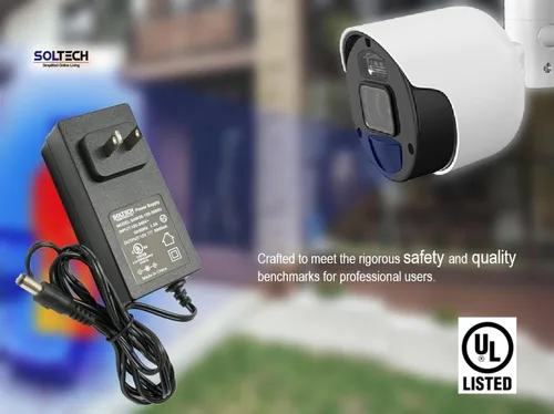 Vista 6 de SOLTECH Adaptador de fuente de alimentación de 12V 3A para cámaras de seguridad CCTV 4 8 16 canales DVR o NVR, 100-240V 50/60Hz CA a CC 12 voltios 3