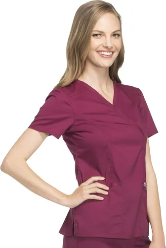 Vista 8 de Workwear Revolution WW610 - Ropa quirúrgica con estilo cruzado falso para mujer, elástica, suave y de fácil cuidado