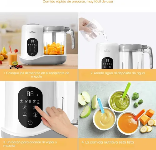 Vista 4 de BEAR 2024 - Máquina de alimentos para bebés Procesador de alimentos para bebés de un solo paso Licuadora de puré Cocina y molienda automática
