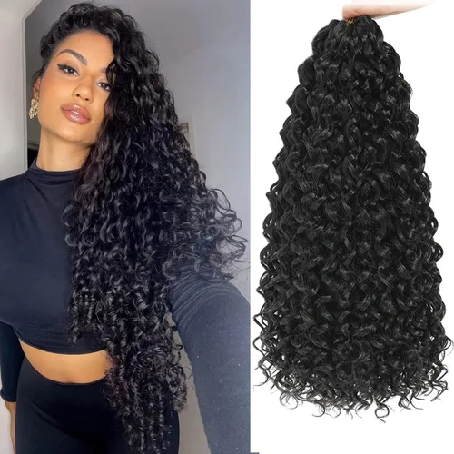 Vista 38 de Gogo Curl Cabello de Ganchillo Rizado de 8 Pulgadas Cabello Corto Rizado de Ganchillo para Mujeres Negras Rizo de Playa Onda de Agua Cabello Rizado