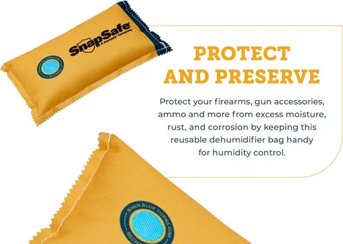 Vista 2 de SnapSafe Bolsa deshumidificadora reutilizable 450 G, 75908 – Portátil, fácil de usar para cajas fuertes y armarios – Evita daños por humedad