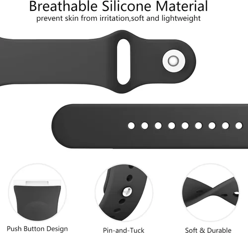 Vista 4 de Vanjua Correa compatible con Fitbit Sense 2 / Sense Bands, Fitbit Versa 4 / Versa 3 bandas para mujeres y hombres, correa de repuesto de silicona