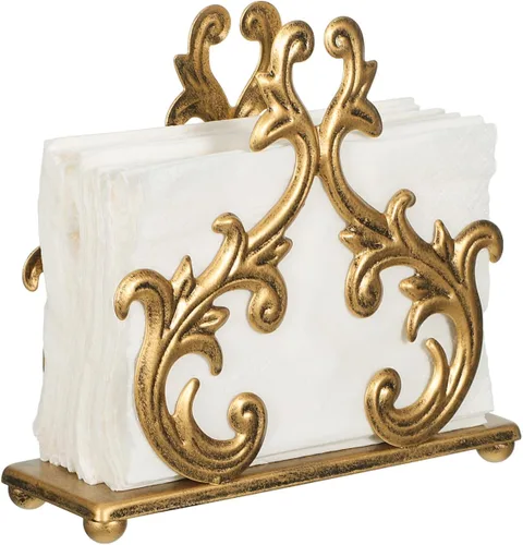 iplusmile Servilleteros de metal para mesa, lujosos servilleteros de cocina dorados para servilletas de papel, soporte para tarjetas de visita para