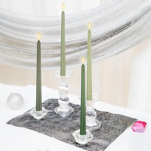 Vista 2 de MTLEE 16 velas cónicas de 10 pulgadas para el día de San Valentín, a granel, sin humo, sin perfume, cera de parafina con mecha de algodón para cena