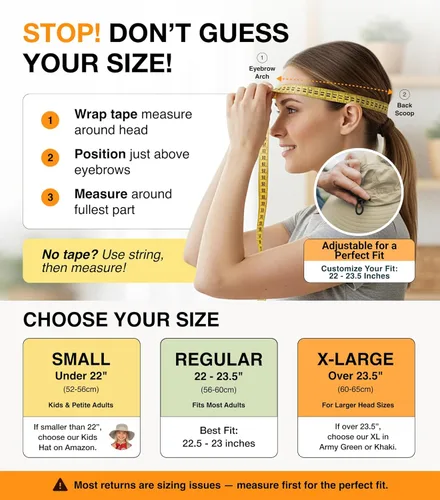 Vista 8 de GearTOP Fishing Hats for Men and Women Sun Protection, Camping Hat Bucket Hat with Strings