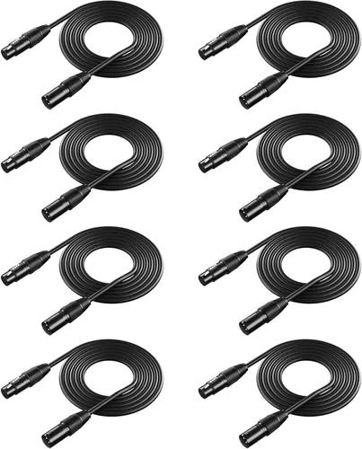 Vista 9 de NEEWER Paquete de 10 en 1 con cable XLR de luz de escenario de 6.5 pies / 6.6 ft, conector XLR macho a hembra de 3 pines para mover la luz