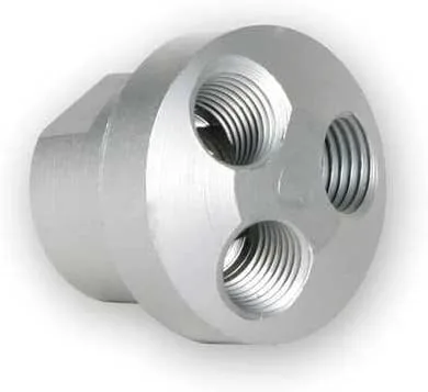 Three Way Aire Comprimido Colector, aluminio