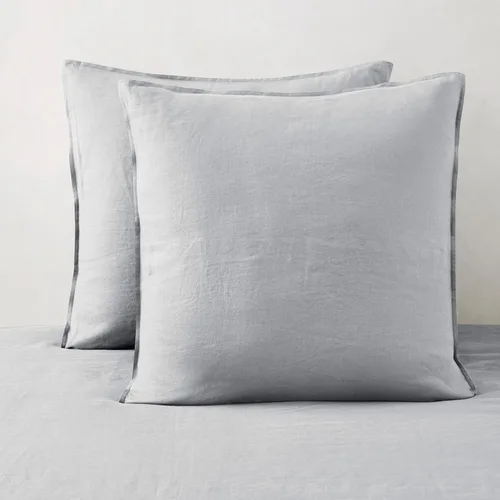 Vista 20 de ATLINIA Juego de 2 fundas de almohada 100% lino, tamaño estándar de 20 x 26 pulgadas, fundas de almohada de lino, color gris oscuro