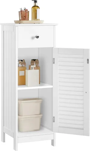 Vista 10 de Yaheetech 34.5”H Bathroom Storage Cabinet, Narrow Floor Cabinet with 1 Drawer & 1 Door,Slim Storage Organization for Bathroom,Living Black