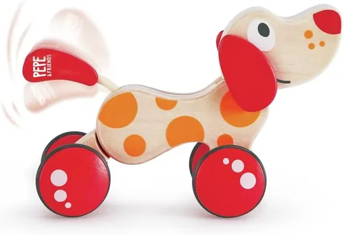 Vista 3 de Hape Walk-A-Long Puppy Juguete de Arrastre de Madera
