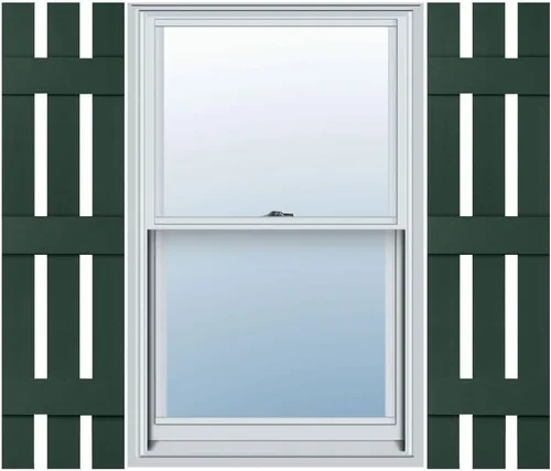 Vista 8 de Mid America Board and Batten - Persiana estándar de vinilo con 3 tablas espaciadas de 12 pulgadas (1 par) - 12 x 55 002 negro