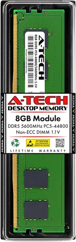 Vista 20 de A-Tech 8GB DDR5 4800MHz PC5-38400 CL40 UDIMM 1.1V sin ECC sin búfer DIMM 288-Pin PC de escritorio PC/computadora RAM módulo de actualización