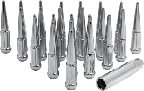 Vista 20 de Wheel Accessories Parts 23 tuercas hexagonales dobles cromadas de 1/2 a 20 hilos de 1.378 in y 1.38 pulgadas de largo, llave hexagonal doble cromada