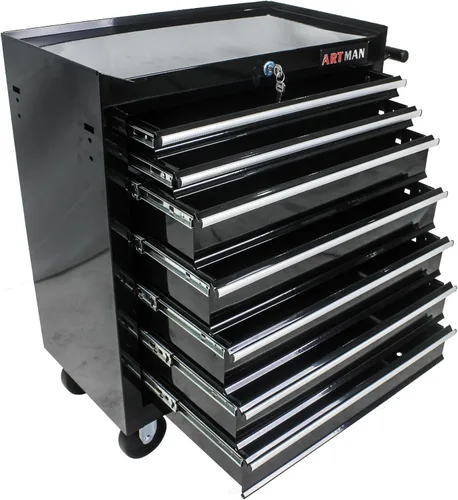 Cofre de herramientas con 7 cajones y ruedas, caja de herramientas multifuncional con carro de herramientas para mecánicos, gabinete de