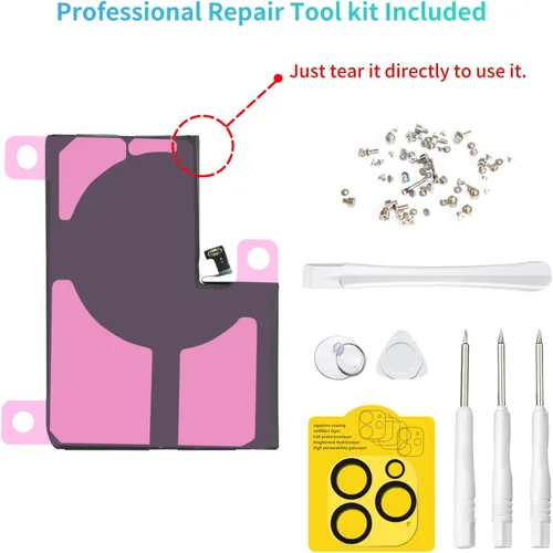 Vista 6 de Batería para iPhone 14 Pro Max, 5600 mAh actualizada para iPhone 14 Pro Max A2894 A2651 A2893 A2895 Batería con protector de lente de cámara +