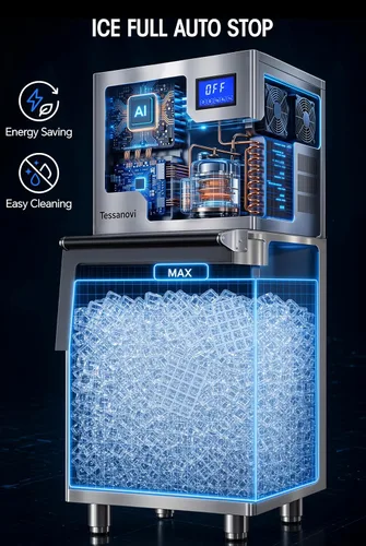 Vista 12 de Commercial Ice Maker Machine 580lbs, 350lbs Bin, Stainless Steel Silver