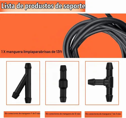 Vista 3 de Manguera universal de líquido de lavadora de 13 pies con 30 conectores de manguera, kit de manguera para limpiaparabrisas de automóvil