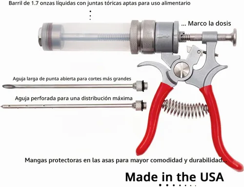 Vista 3 de Inyector de carne SpitJack Magnum BBQ Marinade, fabricado en EE. UU., 2 agujas, MJ102