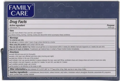 Vista 2 de Family Care 831527005052-1 crema antifúngica de clotrimazol, 1% USP