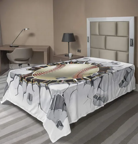 Vista 150 de Ambesonne Sábana encimera de reglas de baño, texto de texto de texto de «Don't Spread Gérmenes» con estampado de dibujos animados, suave y cómoda