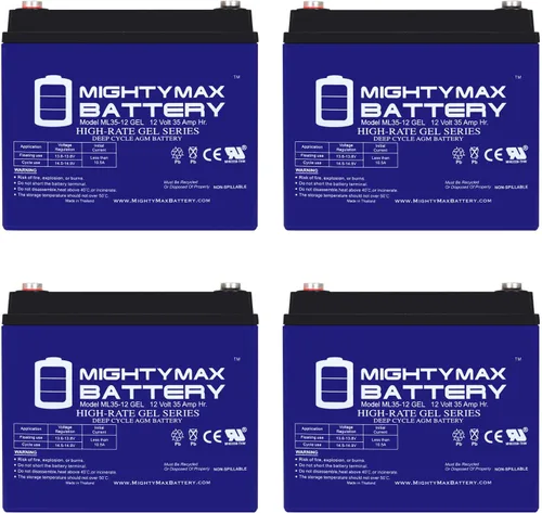 Vista 9 de 12 V 35 Ah Batería de GEL para stand-aid Power Silla De Ruedas De Disco – 2 Pack – Mighty Max Batería marca producto