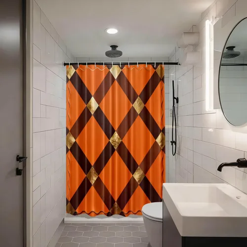 Vista 145 de Shrahala Father and Child Embracing No Hooks Shower Curtain with Snap in Liner Set, Tender Moment Captured Bathroom Décor Polyester Fiber Waterproof