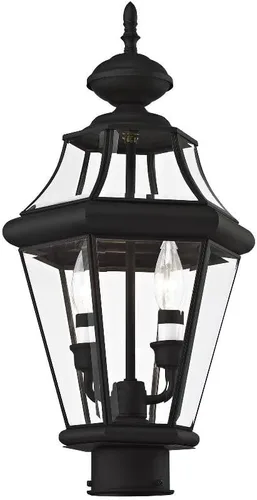 Vista 7 de Livex Lighting 2264-02 Georgetown - Cabezal de poste para exteriores con 2 luces, latón pulido