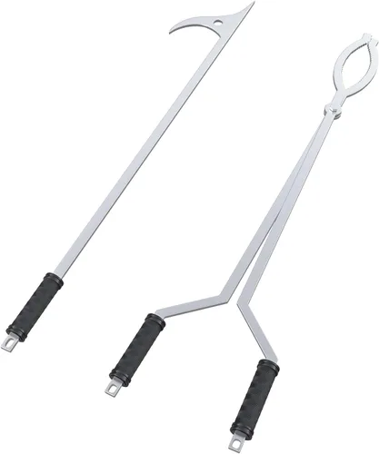Juego de pinzas para hoguera de 40 pulgadas para hoguera, póker de fuego y agarrador de troncos, accesorios de herramientas para fogatas al aire