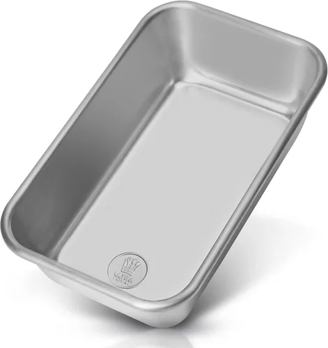 Ultra Cuisine Molde de aluminio para hornear pan, bandeja para pan de 9.5 x 5 pulgadas, 1 libra, fácil de limpiar, calidad, lata de pan duradera,