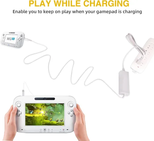 Vista 7 de Charger Kits for Wii U Gamepad, AC Power Adapter Charger and USB Charging Cord for Nintendo Wii U Gamepad Remote Controller