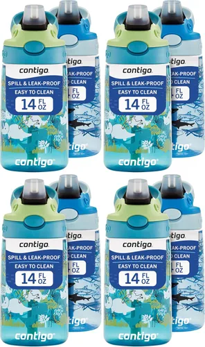 Vista 25 de Contigo Aubrey - Botella de agua para niños, paquete de 2, 20 onzas, azalea/jade y frambuesa azul. Azalea, tapa a prueba de derrames, apta