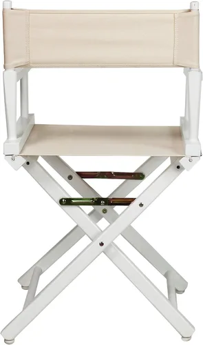 Vista 285 de Casual Home - Silla de director de 30 in, marco blanco, con lona color blanco, altura de barra