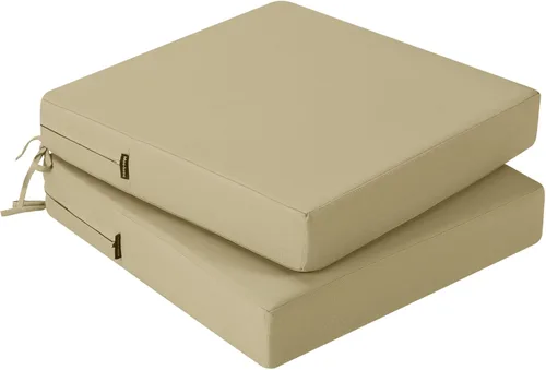 Vista 13 de idee-home Juego de 2 cojines para sillas de exterior, cojines de asiento impermeables para muebles de patio, almohadilla de repuesto para silla