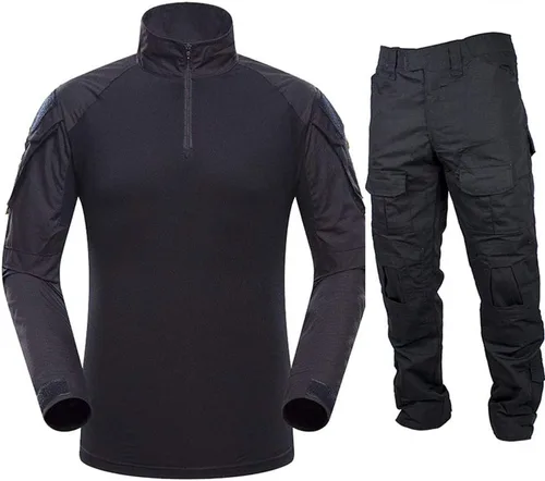 Vista 18 de Ropa de caza al aire libre Airsoft Disparo Camisa Pantalones Conjunto Batalla Vestido Uniforme BDU Conjunto táctico Combate Camuflaje Ropa