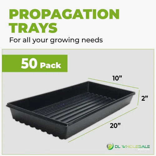 Vista 6 de DL Wholesale Seed Starter - 50 bandejas de plástico para estaciones de propagación, plántulas de plantas, suministros de germinación de jardín
