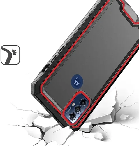 Vista 3 de TJS Funda compatible con Motorola Moto G Play 2023, Moto G Pure (2021) / G Power 2022, con protector de pantalla de vidrio templado, a prueba