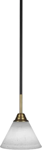Vista 120 de Toltec Lighting Paramount - Mini colgante de 1 luz en acabado negro mate con cristal de arte perla de 7 pulgadas y estilo negro