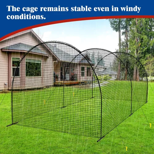 Vista 5 de Portable Baseball Batting Cage Net with Sturdy Steel Frame, 20FT/ 30X12X8FT Batting Cages for Backyard Baseball Training Equipment with Carry Bag