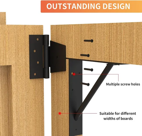 Vista 4 de Soporte de esquina para puerta, resistente, ajustable, sin hundimiento, hierro sólido duradero para puertas de cobertizo, puertas de entrada
