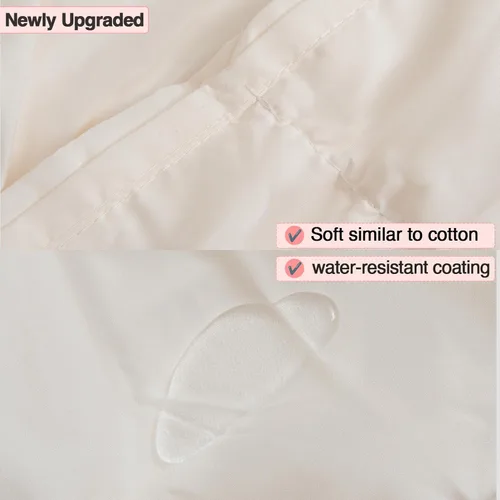 Vista 3 de Cortina de ducha con volantes beige para baño, 36 x 72 pulgadas