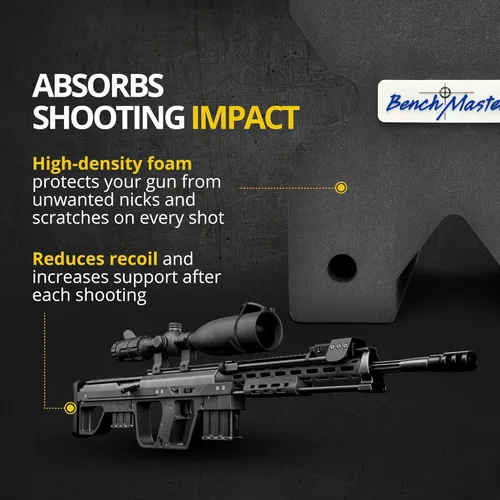 Vista 5 de BenchMaster X-Block - Soporte de disparo, varios tamaños, soporte para rifle que mejora la precisión, reducción de retroceso, resistente al aceite